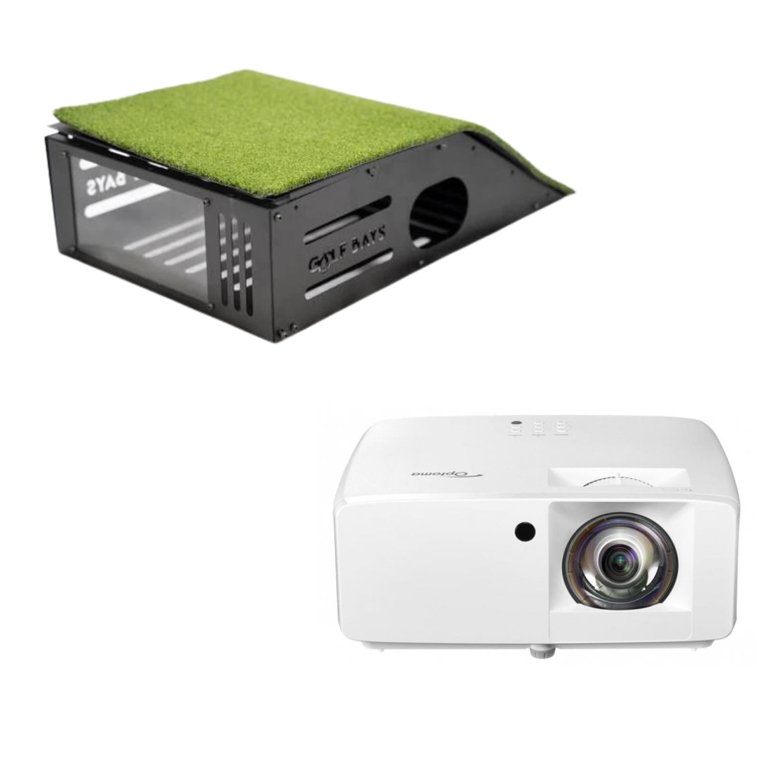 Optoma ZH450ST Short Throw Projector + Floor Mounted Case Bundle Golf Simulator Projector